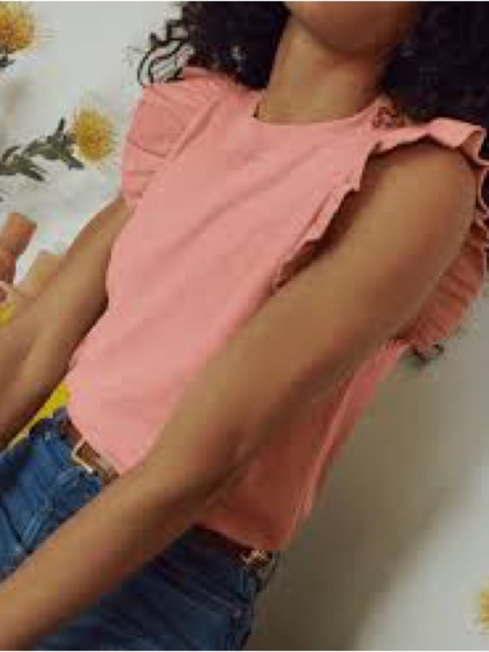 Nation LTD Peach Ruffle Cap Sleeve Tank - Picture 2 of 7